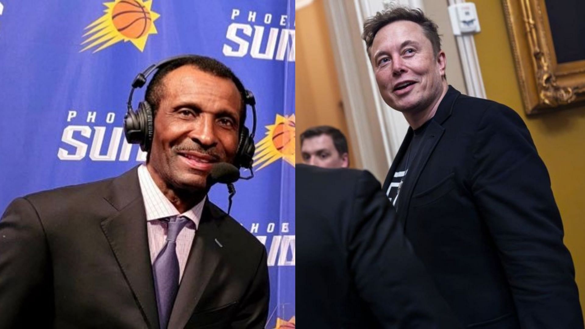 Eddie Johnson (left) and Elon Musk at the Capital Building following a meeting with Republican senators (right) - Source: Phoenix Suns/AP Photo