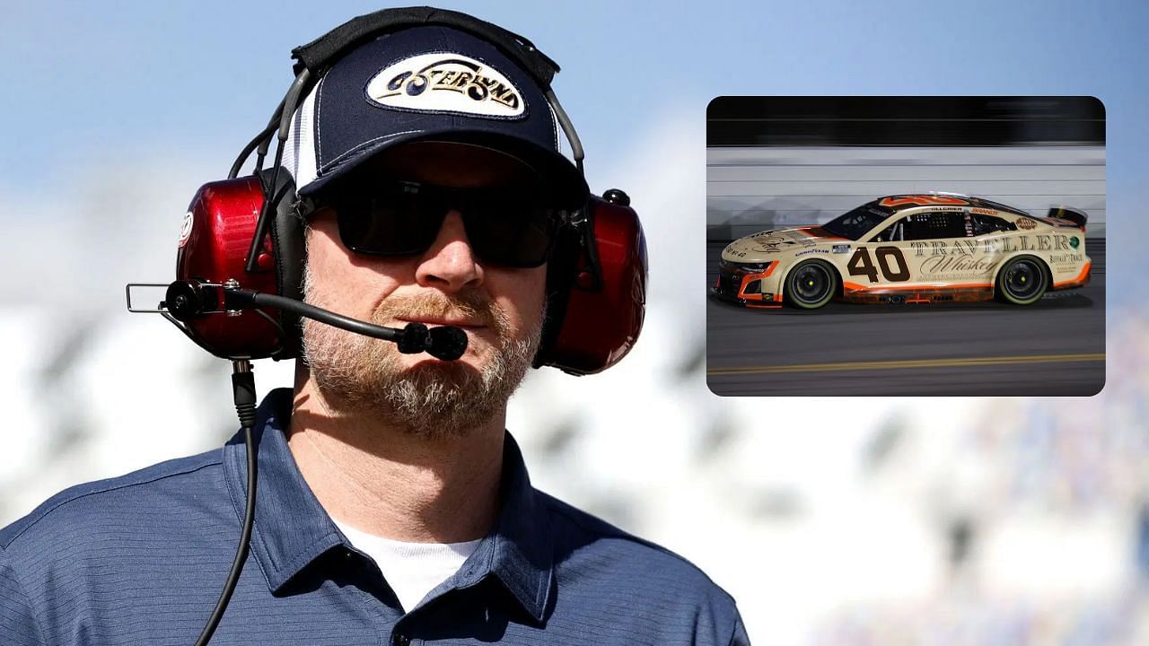 Dale Earnhardt Jr. in the Daytona 500 (Images via Getty)