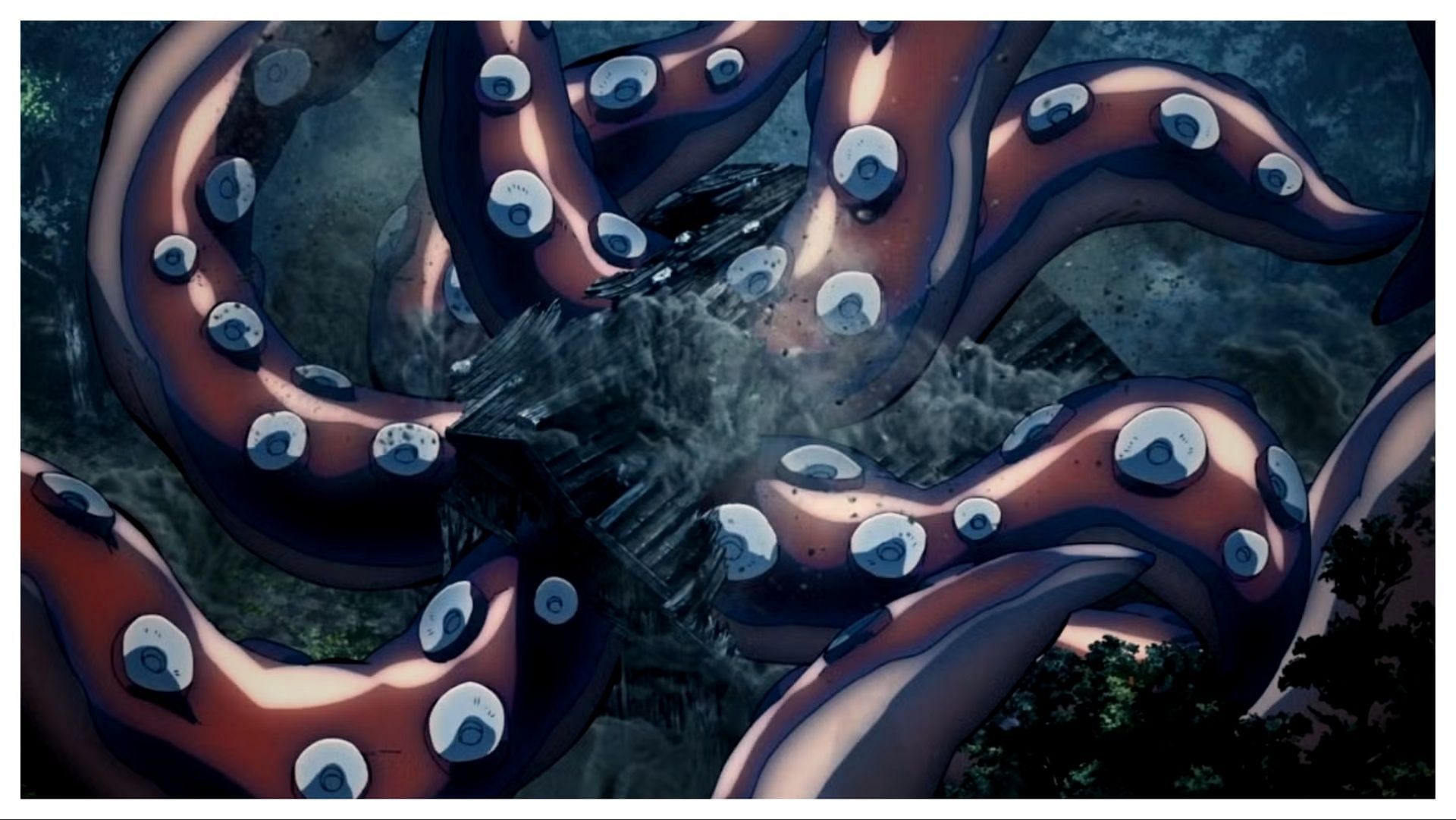 Gyokko&#039;s Octopus attack, as shown in the Demon Slayer anime (Image via Ufotable)