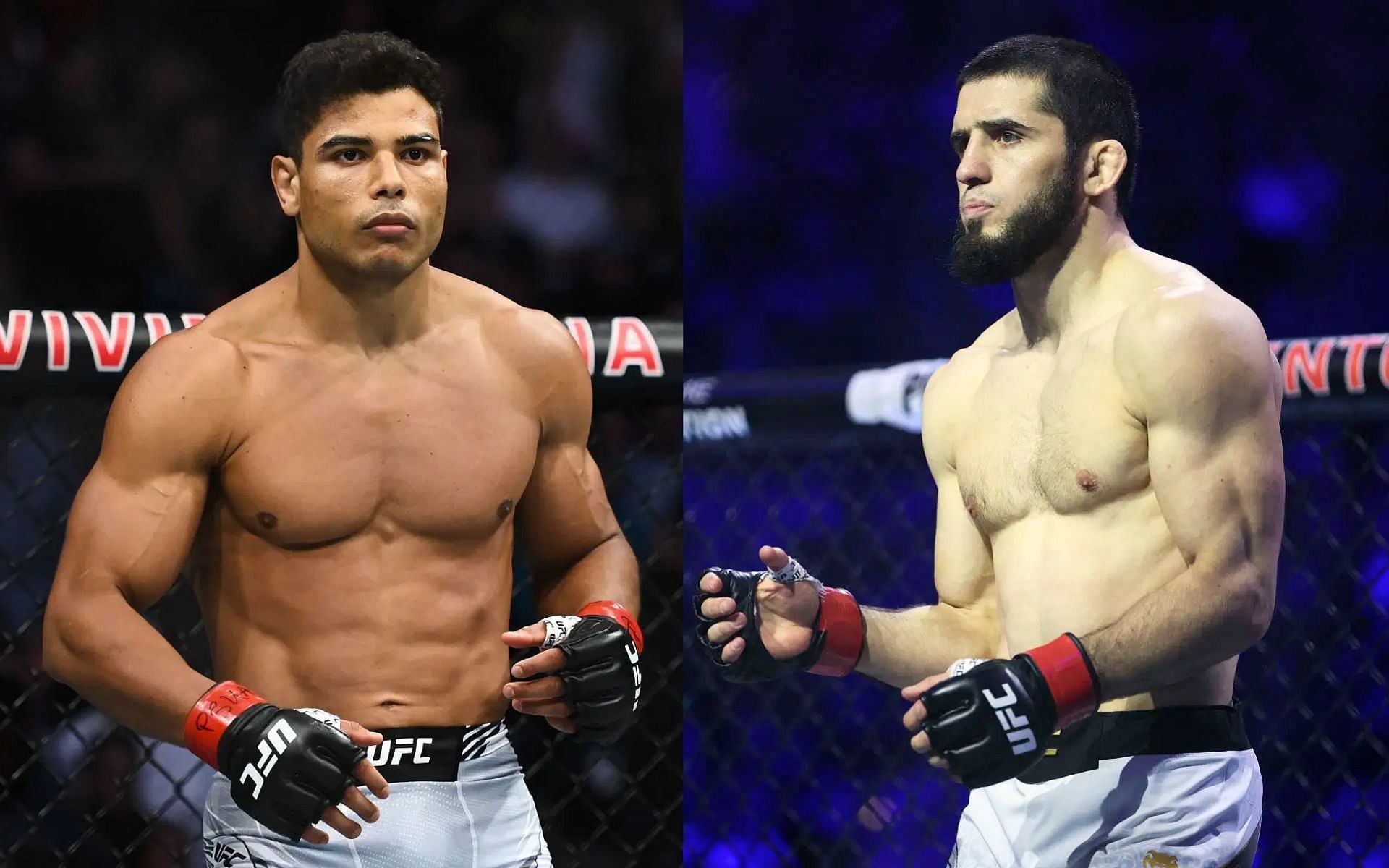 Paulo Costa (left) quotes Islam Makhachev (right) in recent grappling training footage [Images courtesy: Getty Images]