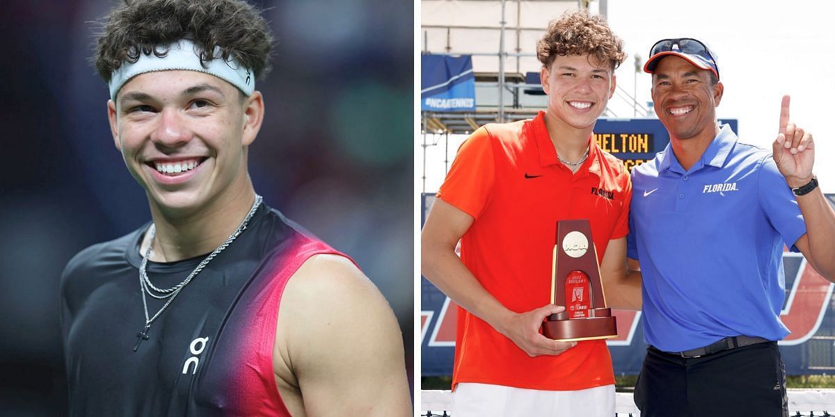 Ben Shelton (L) with his father Bryan Shelton (R) [Image Source: Getty Images]