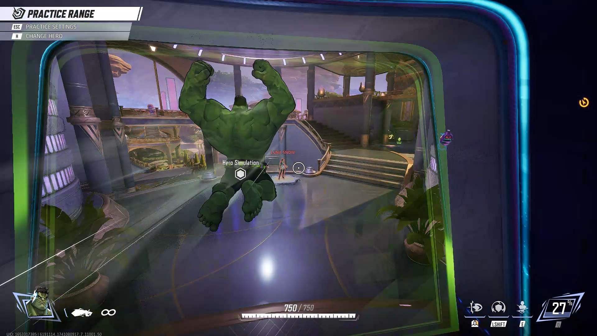 Hulk executing dash on Luna Snow (Image via NetEase Games)