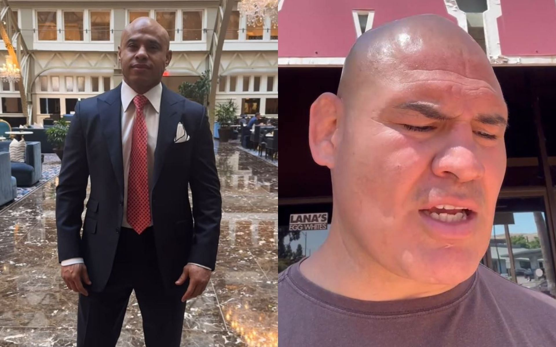 Ali Abdelaziz (left) reacts to the sentencing of Caiin Velasquez (right). [Image credit: @aliabelaziz, @officialcainvelasquez on Instagram]