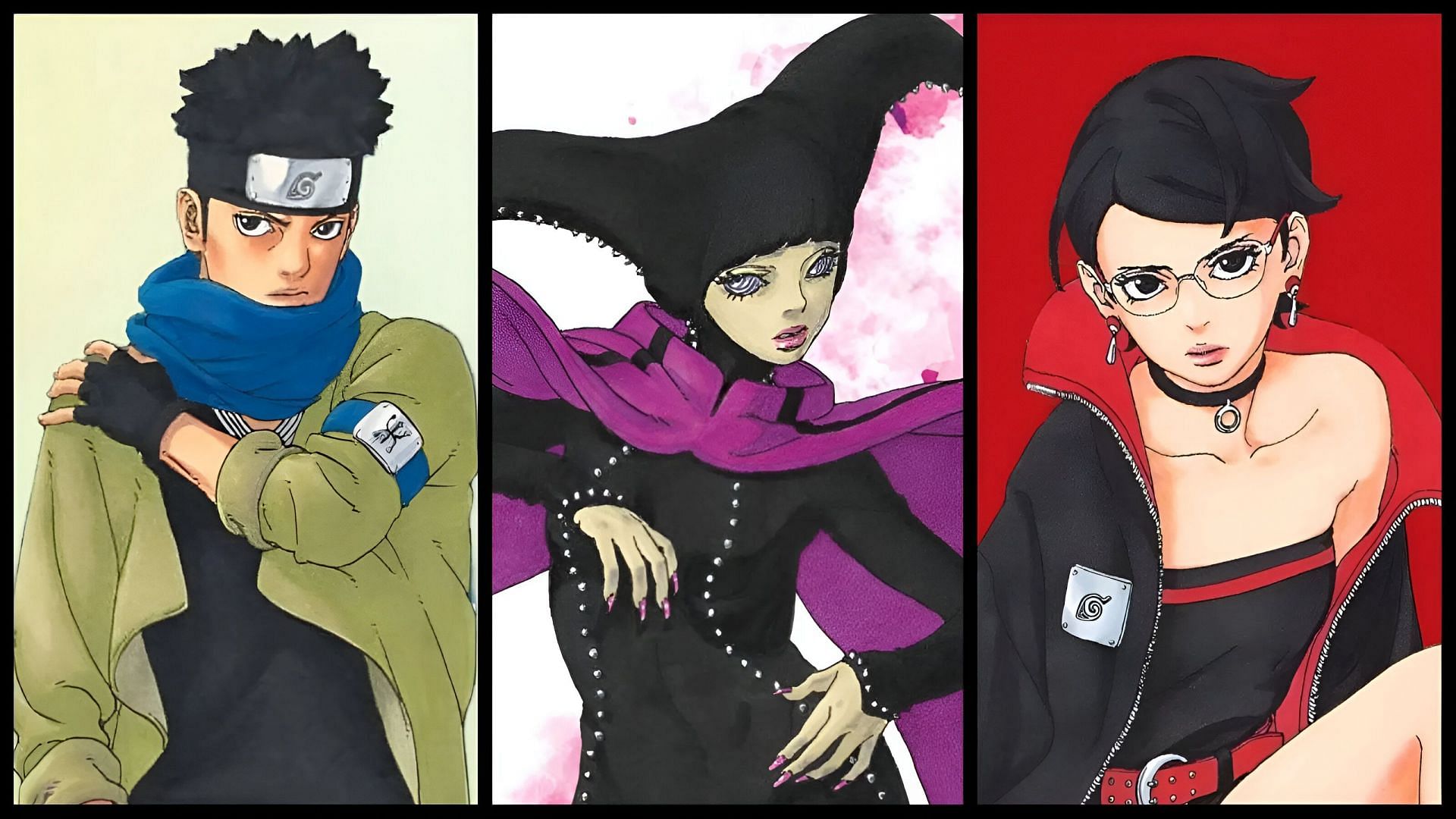 Konohamaru, Matsuri, Sarada as seen in the anime (Image via Shueisha)