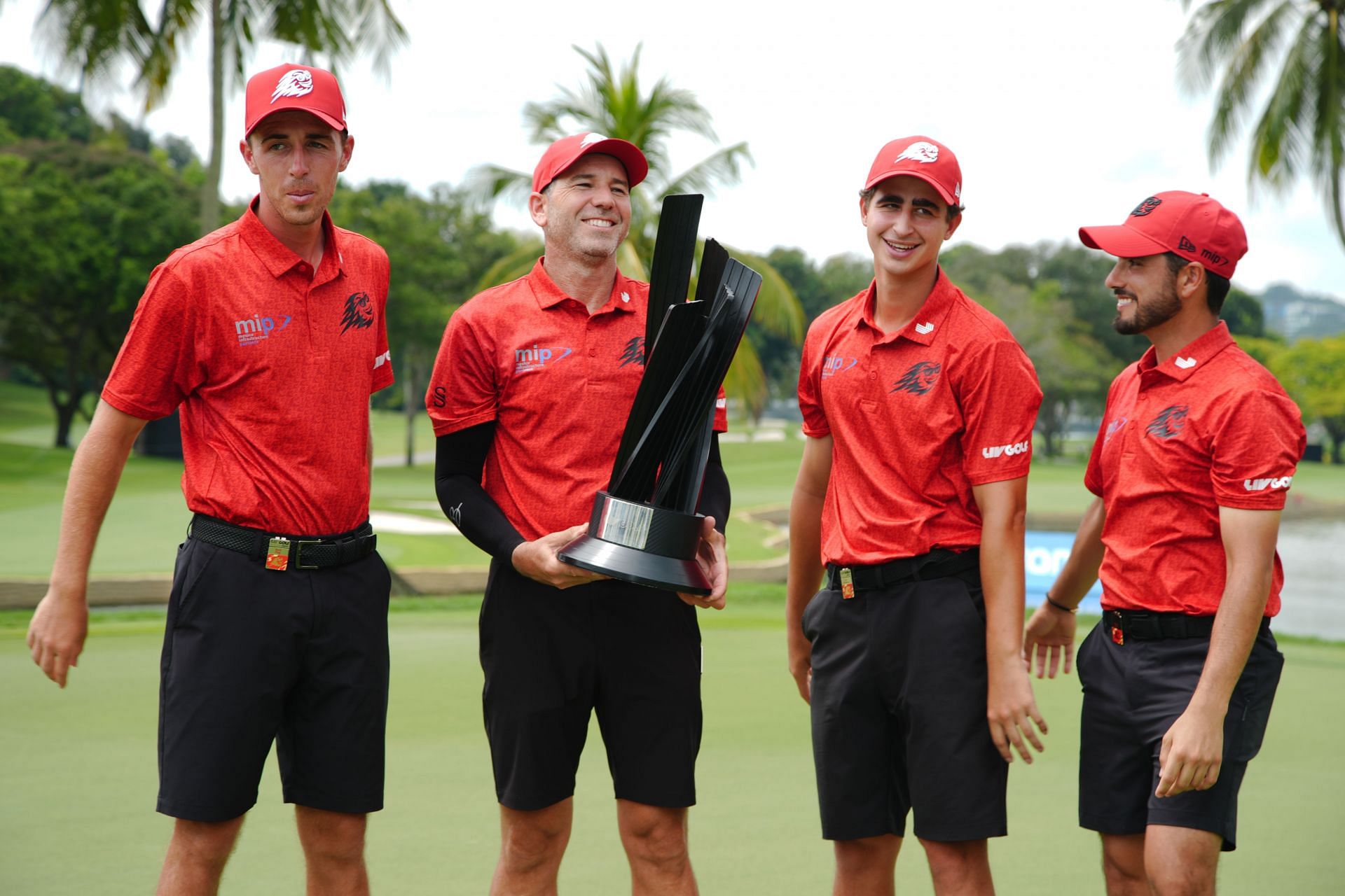 The Fireballs after their win at LIV Golf Singapore (via Getty)