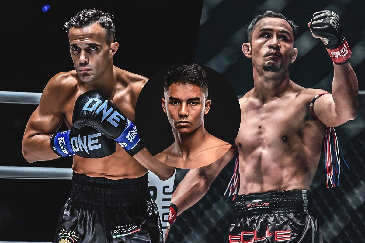 Jonathan Di Bella (left) and Sam-A (right) with Johan Ghazali | Image credit: ONE Championship