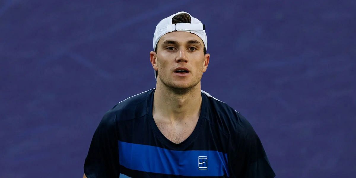 Jack Draper during a match in Indian Wells : Image Source: Getty