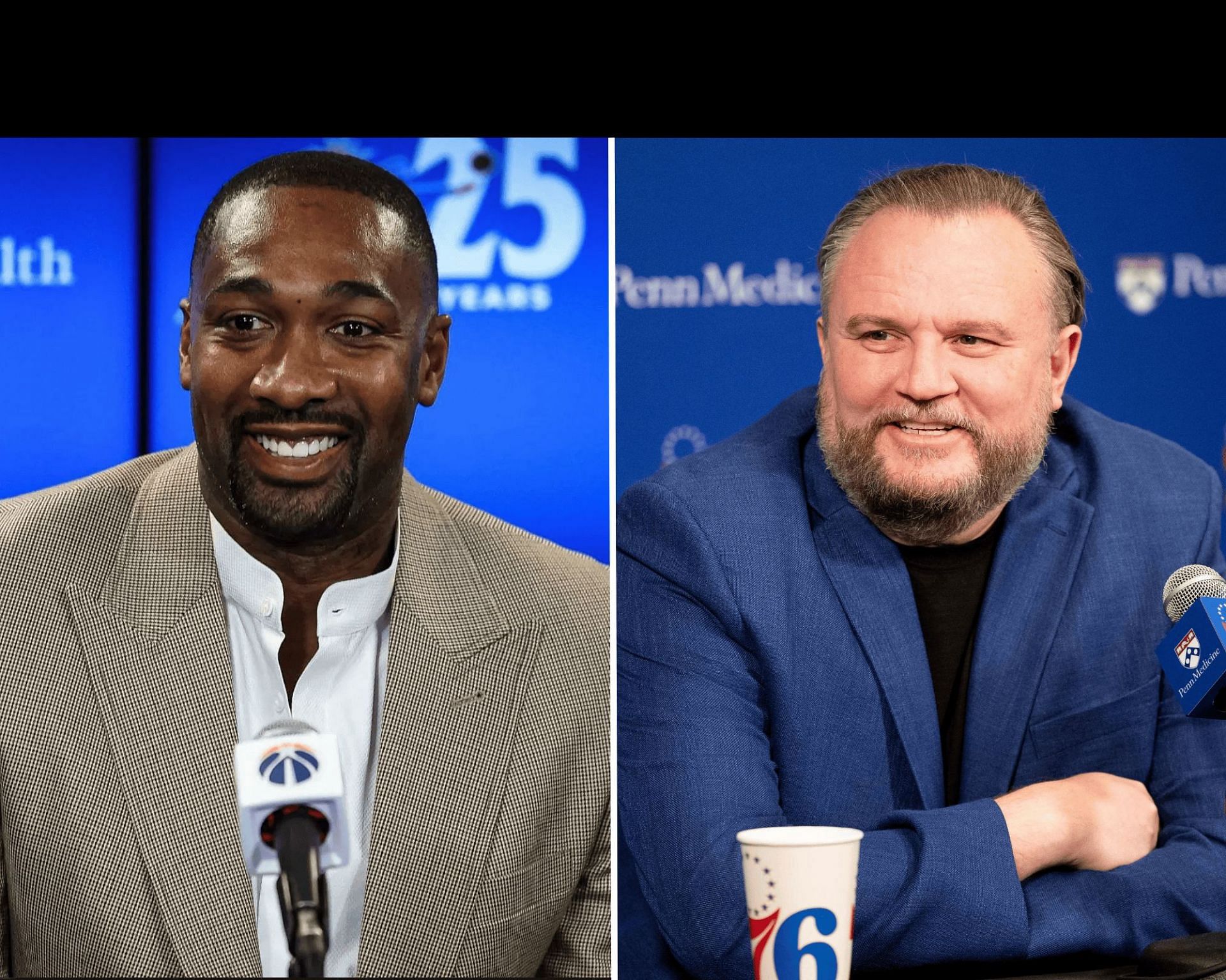 Ex-NBA star Gilbert Arenas mocks the AI use of Daryl Morey and the Philadelphia 76ers (Image Sources: Getty, Imagn)