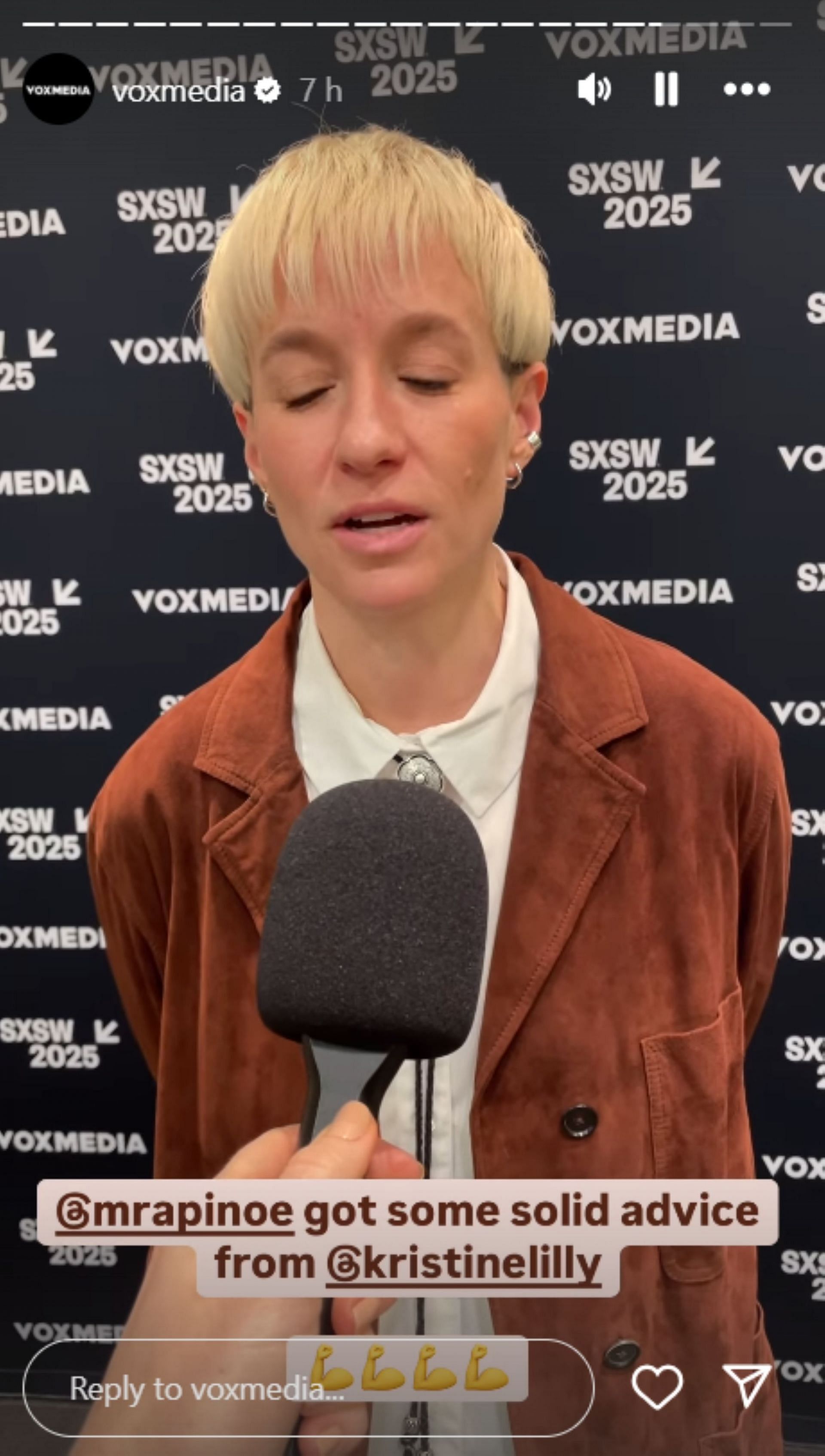 Megan Rapinoe shares advice from Kristine Lilly; Instagram - @voxmedia