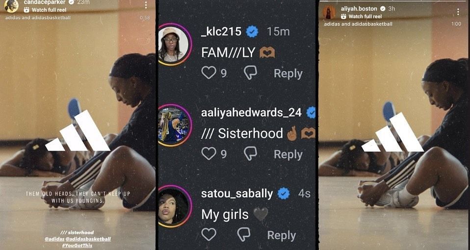 Candace Parker, Aliyah Boston and more react to WNBA Adidas ad.