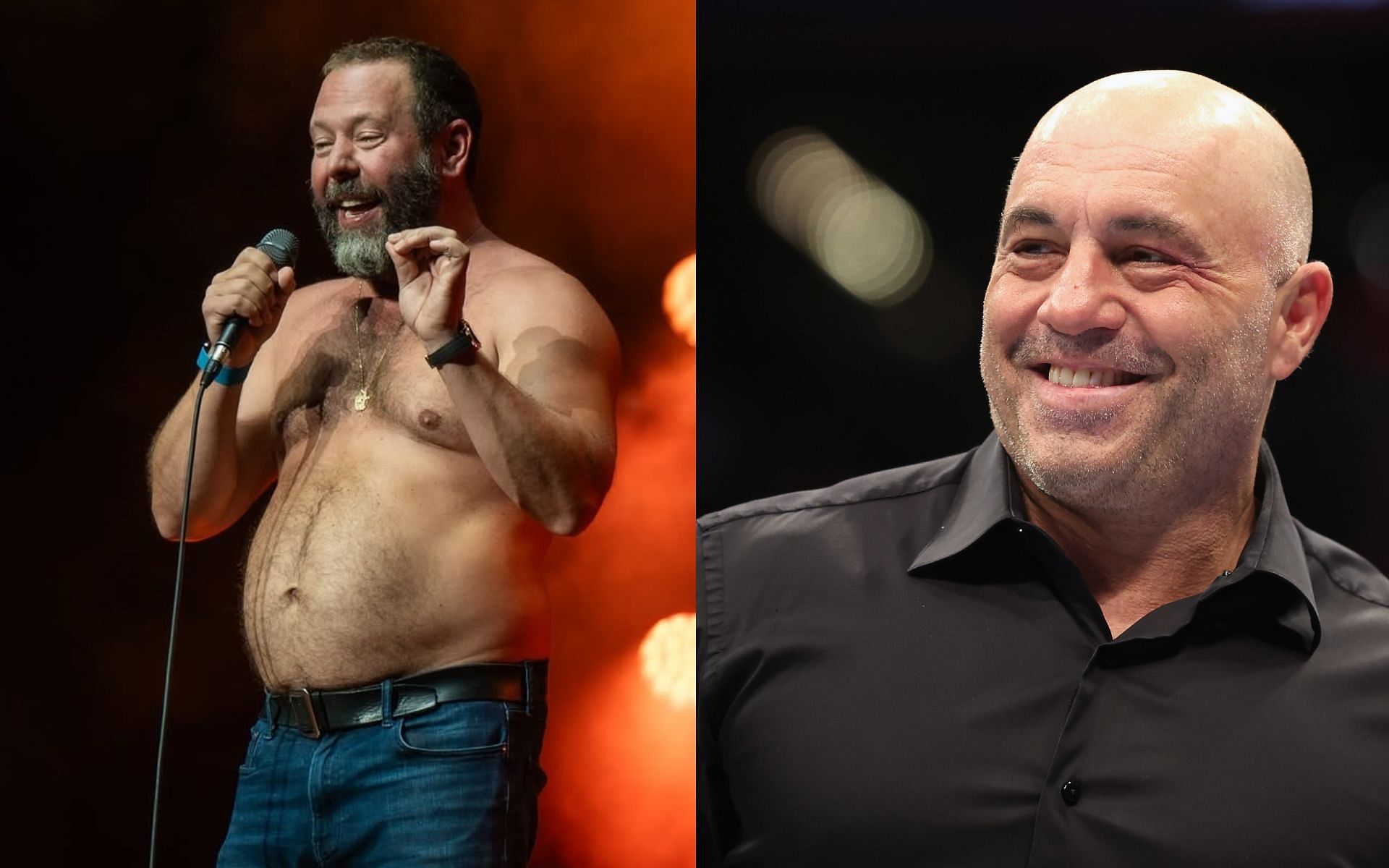 Bert Kreischer (left) praises Joe Rogan (right). [Images courtesy: @bertkreischer on Instagram and Getty Images]