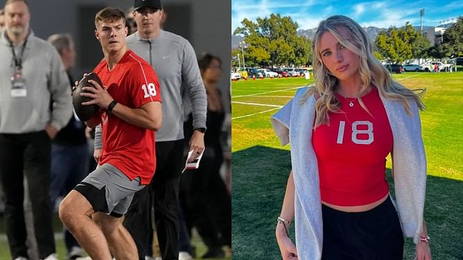 Will Howard's girlfriend Skyler Skoglund reacts to top draft prospect's impressive performance at Ohio State's Pro Day