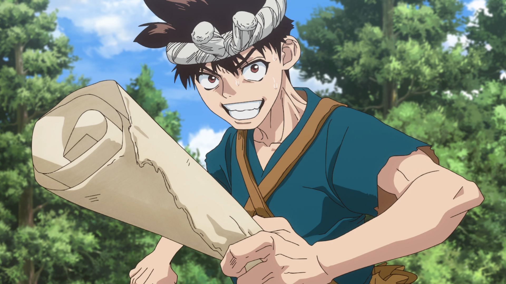 Senku leaves his Kingdom of Science&#039;s fate in Chrome&#039;s hands heading into Dr. Stone season 4 episode 10 (Image via TMS Entertainment)