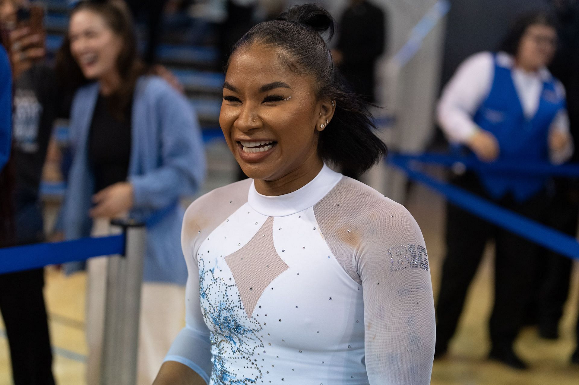 Chiles reacting during Michigan State v UCLA meet - (Source: Getty)