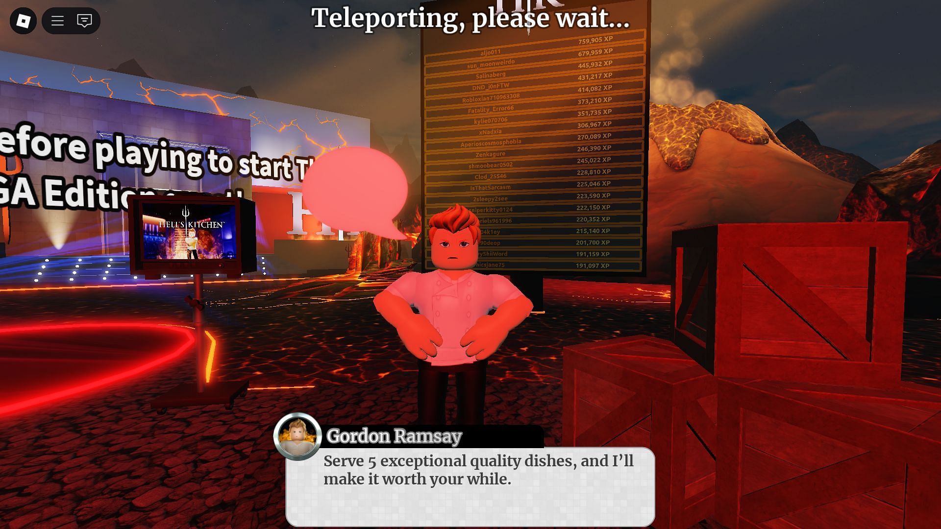 Starting The Hunt: Mega Edition quest in Hell&#039;s Kitchen (Image via Roblox)