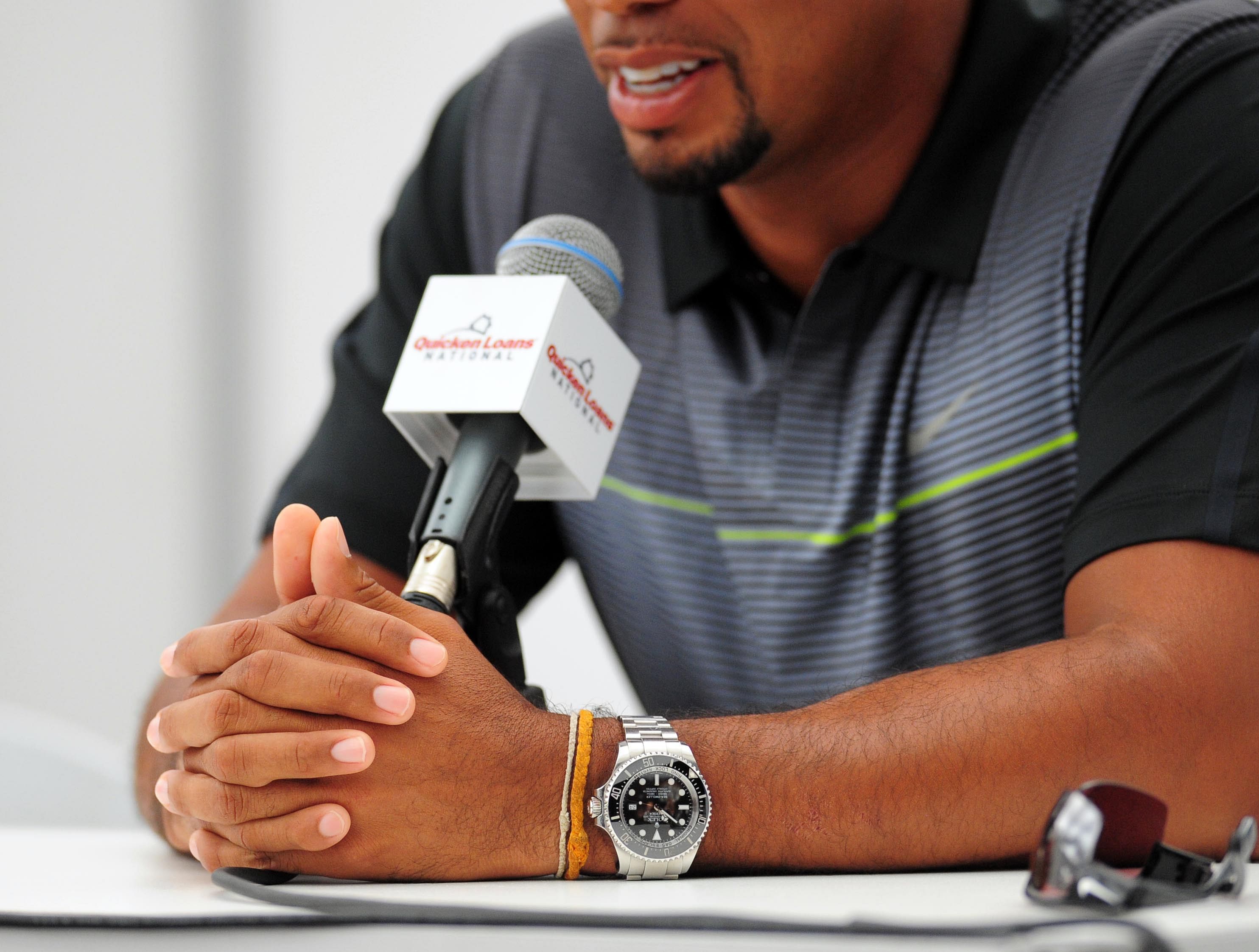 Tiger Woods wearing a Rolex watch in 2014 (Source: Imagn)