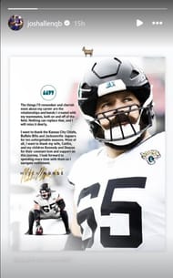 Josh Allen's message on Instagram