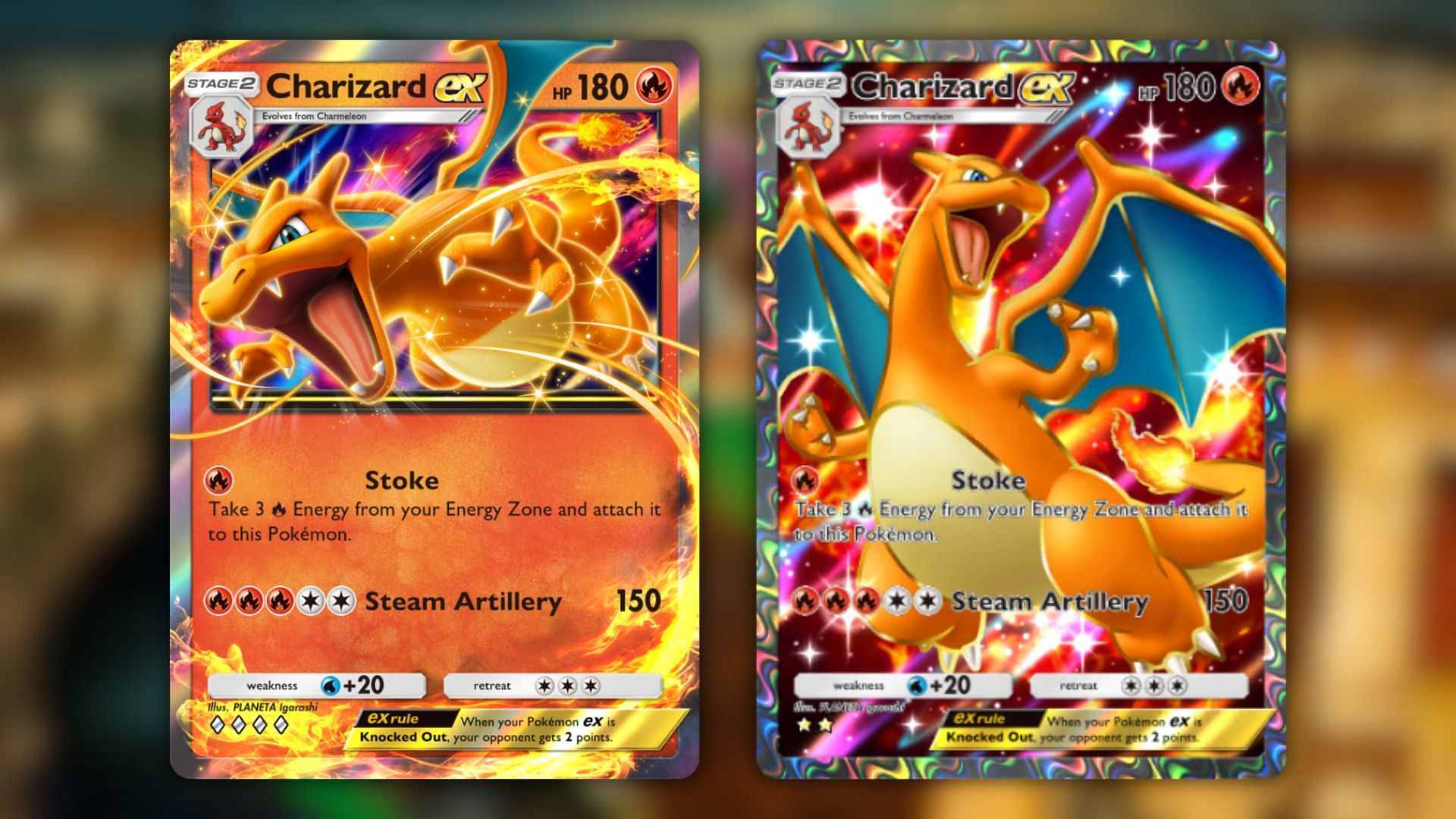 Charizard ex&#039;s cards (Image via The Pokemon Company)