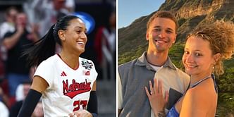 Nebraska Volleyball’s Harper Murray reacts as brother Deric gets engaged to girlfriend Jaeda Lynn