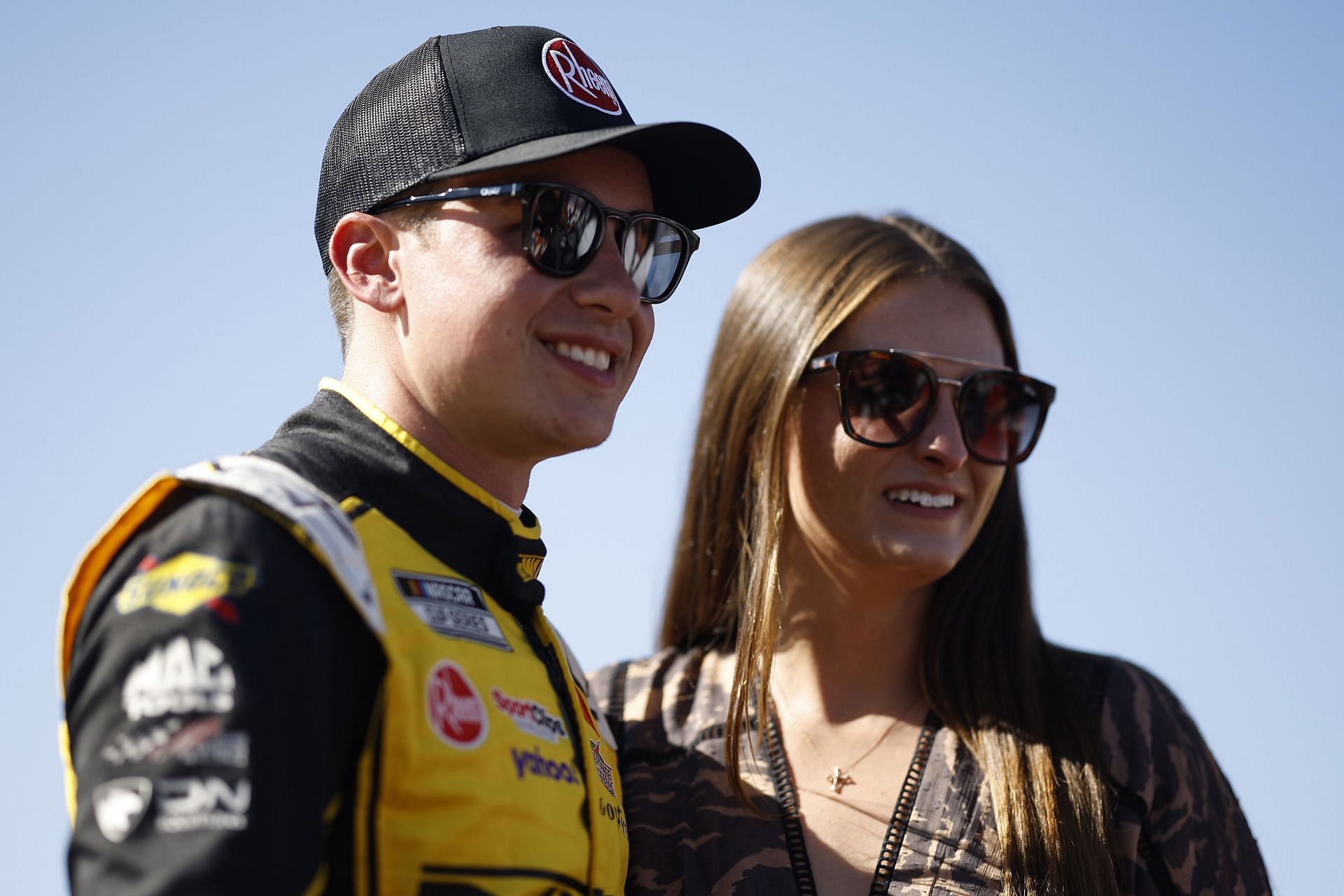 Christopher Bell waits on the grid with his wife, Morgan Kemenah Bell prior to the Championship at Phoenix Raceway (November 05, 2023 - Source: Getty)