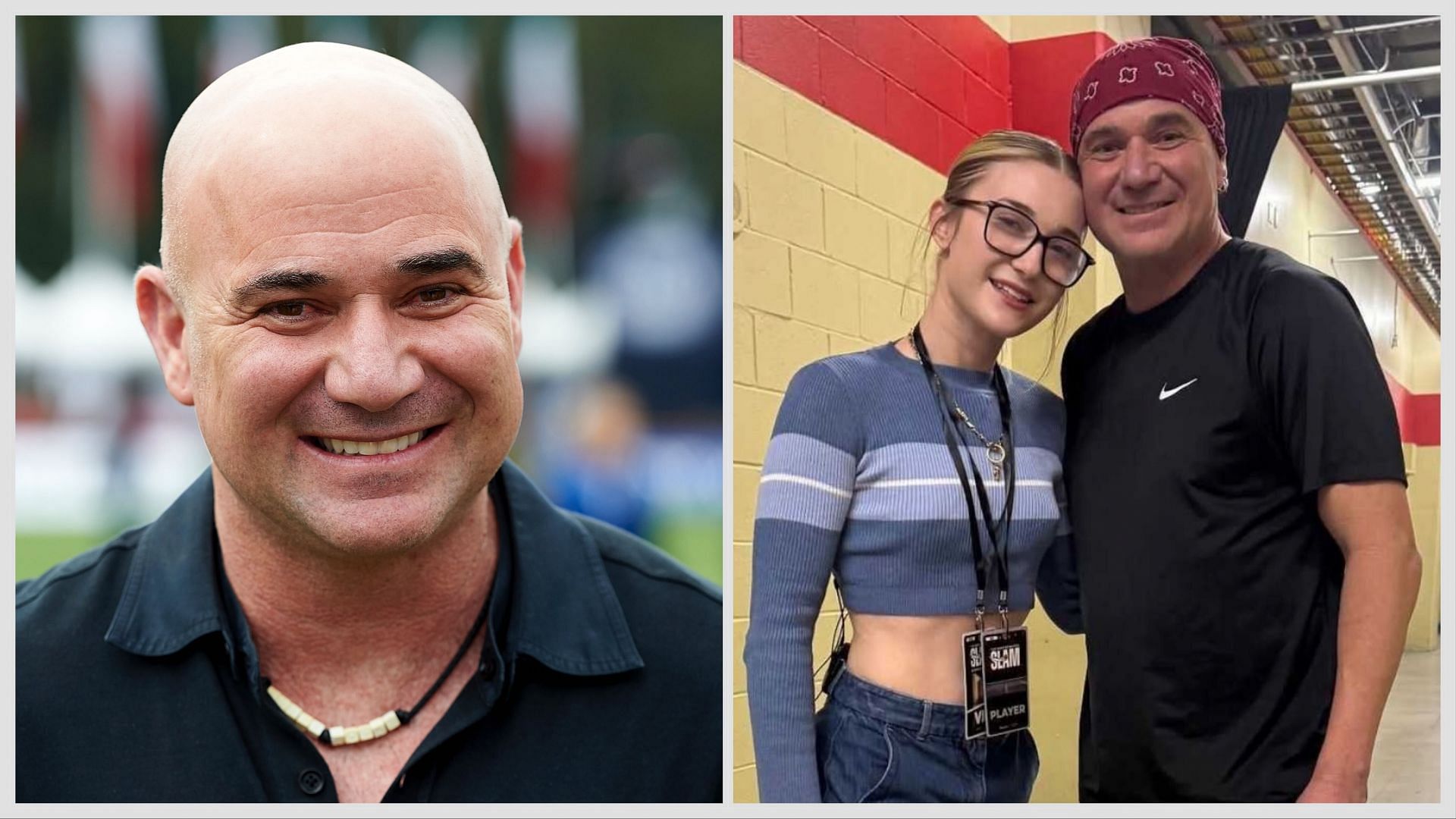 Andre Agassi (L) along with his daughter Jaz (R) - Source: Getty and Instagram