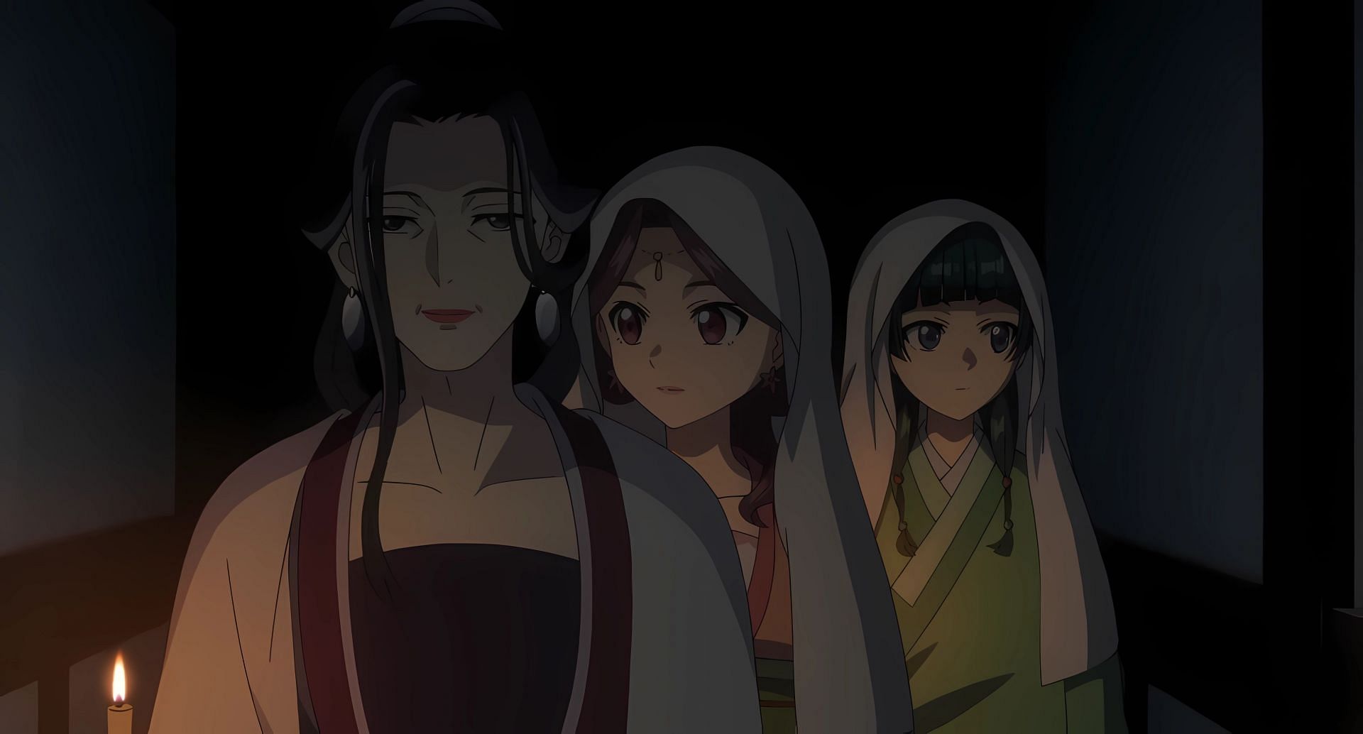 The hostess escorting Maomao and Yinghua (Image via Toho Animation Studio and OLM)