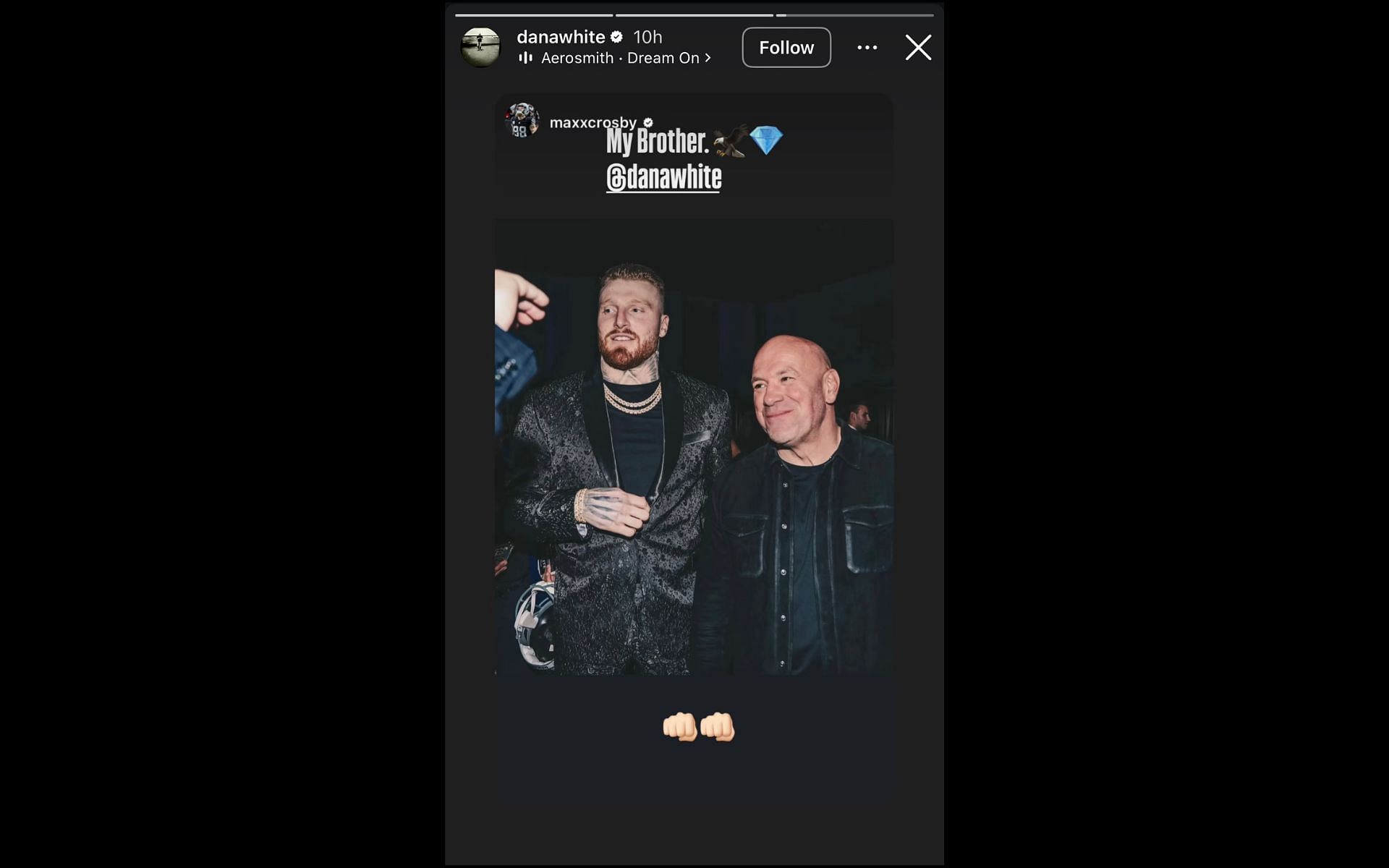 Screenshot of Dana White&#039;s Instagram story [Image Courtesy: @danawhite on Instagram]