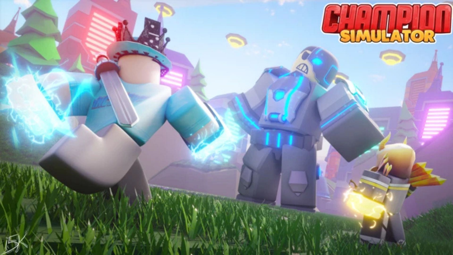 All freebies for Champion Simulator (Image via Roblox)