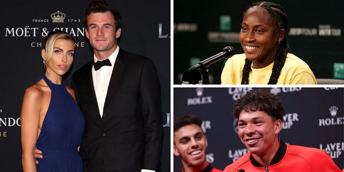 Tommy Paul with his girlfriend Paige Lorenze (L); Coco Gauff and Ben Shelton (R) (Image Source: Getty)