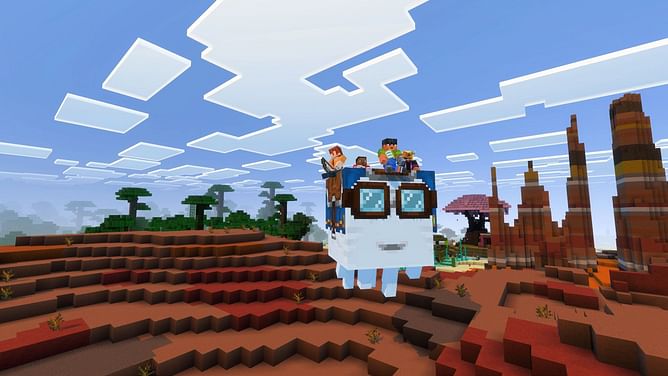 How to ride happy ghast in Minecraft