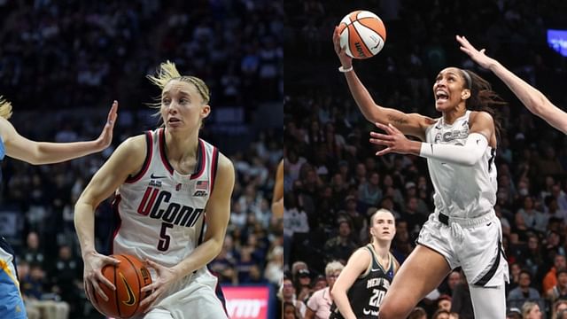 UConn Huskies guard Paige Bueckers looks for an opening past at Harry A. Gampel Pavilion, A