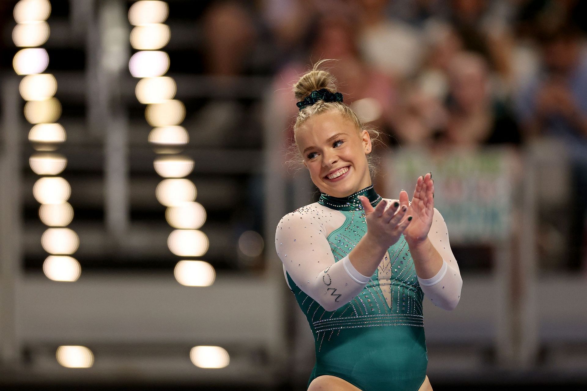 Joscelyn Roberson during the 2024 Xfinity U.S. Gymnastics Championships in Fort Worth, Texas. (Photo by Getty Images)