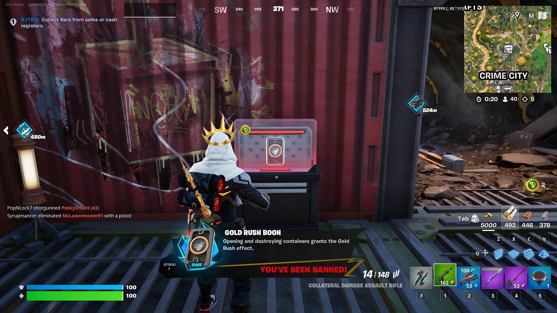 Shooting at or eliminating the NPC at the Black Market will get you banned for the match (Image via Sportskeeda Gaming || Epic Games)