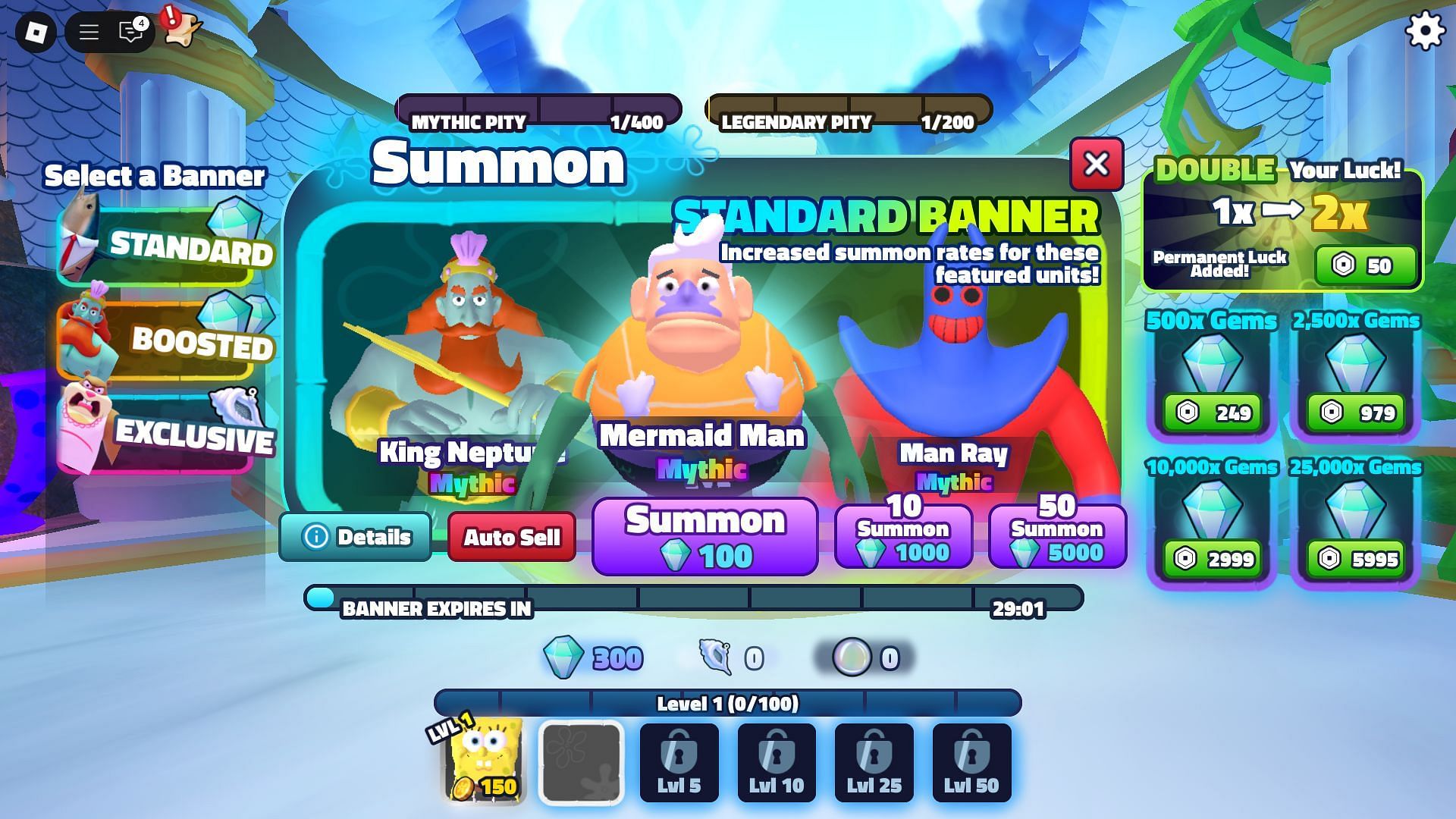 Perform summons to get new units (Image via Roblox)