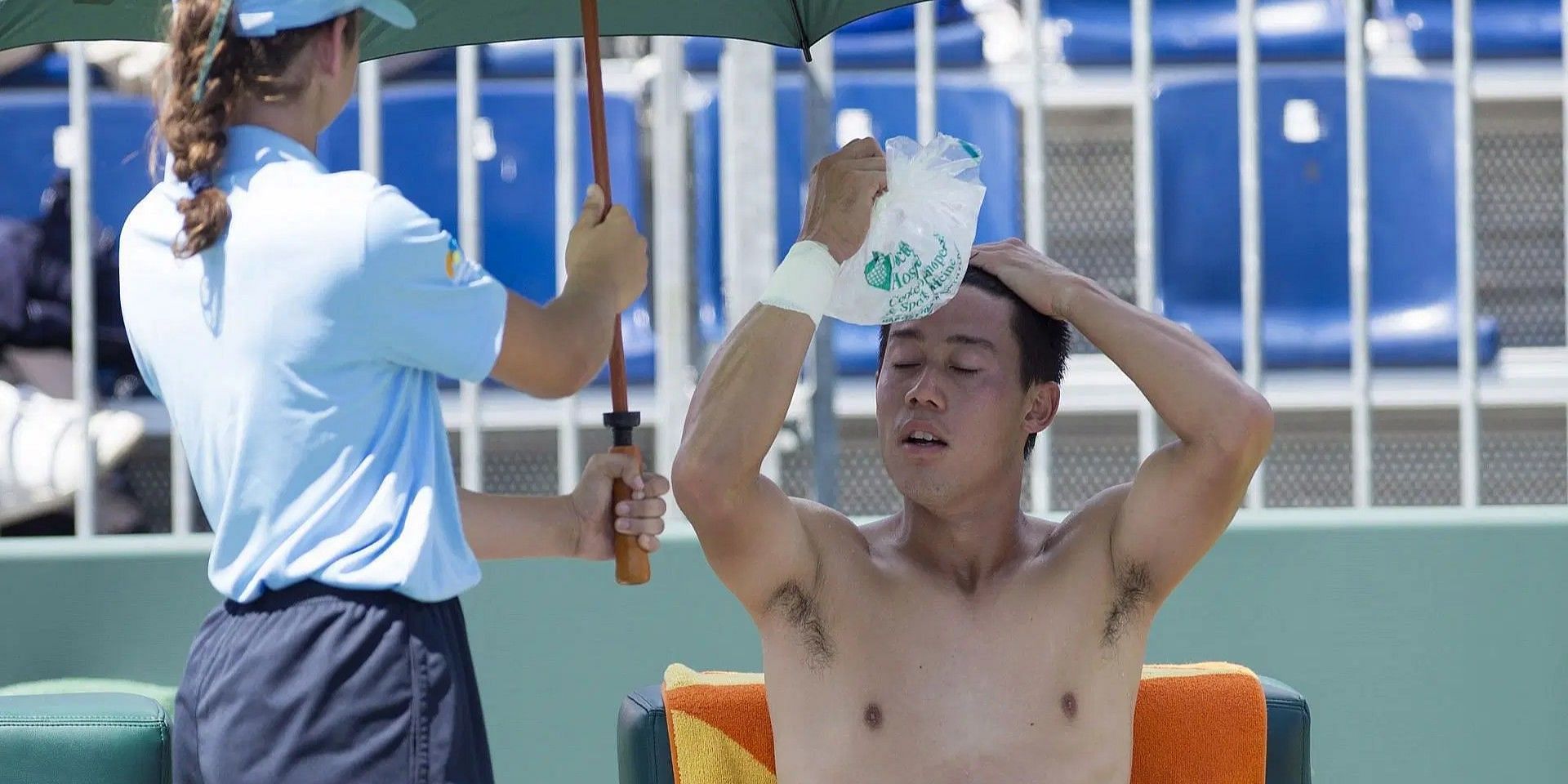 Kei Nishikori in the Miami Heat (Source: Getty)