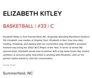 Elizabeth Kitley's NIL bio on Triumph NIL - Source: triumphnilstore.com