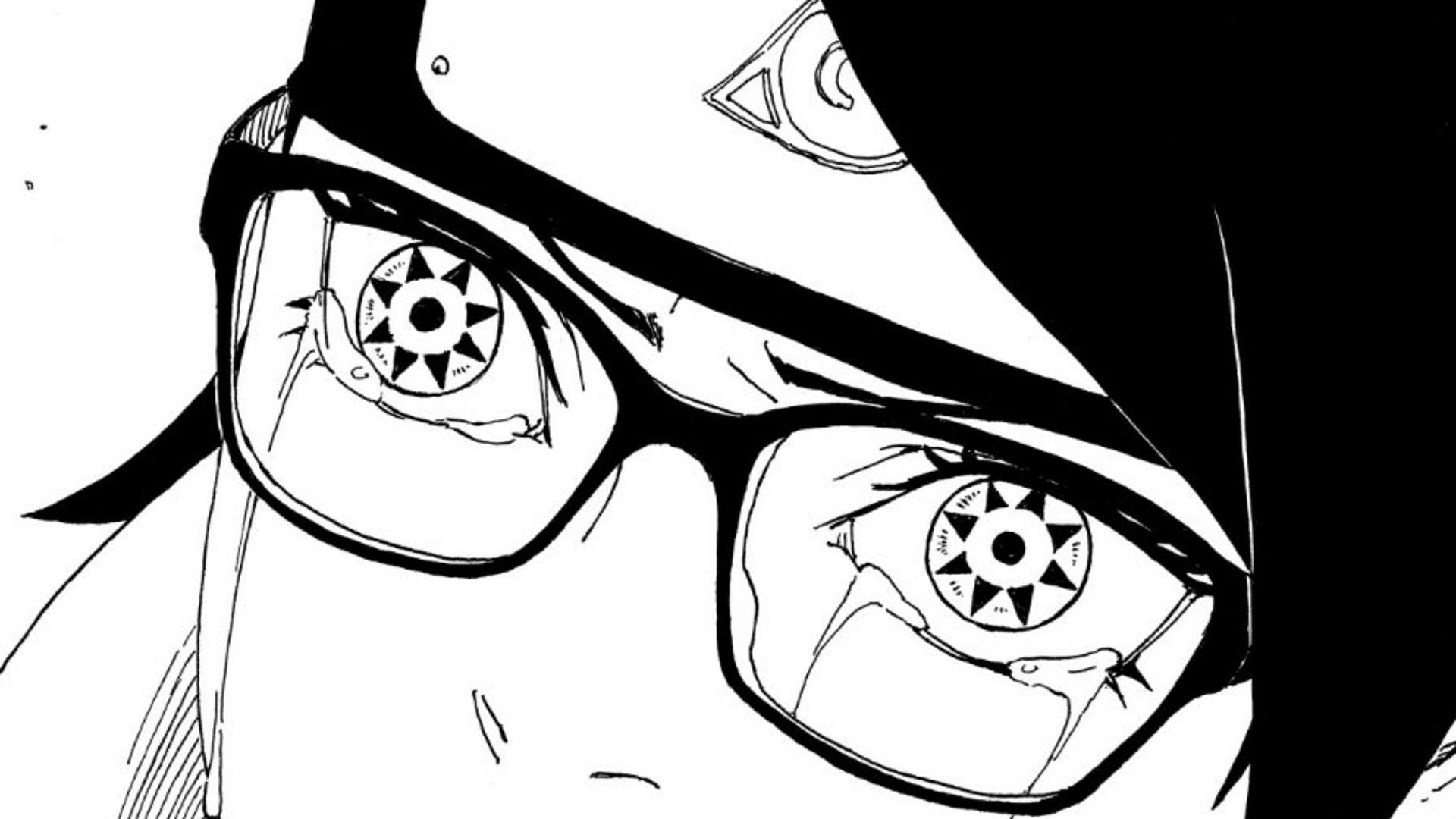 Sarada&#039;s Mangekyo Sharingan (Image via Viz Media)