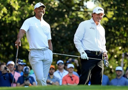 Tiger Woods and Phil Mickelson at the Augusta National - Source: Getty