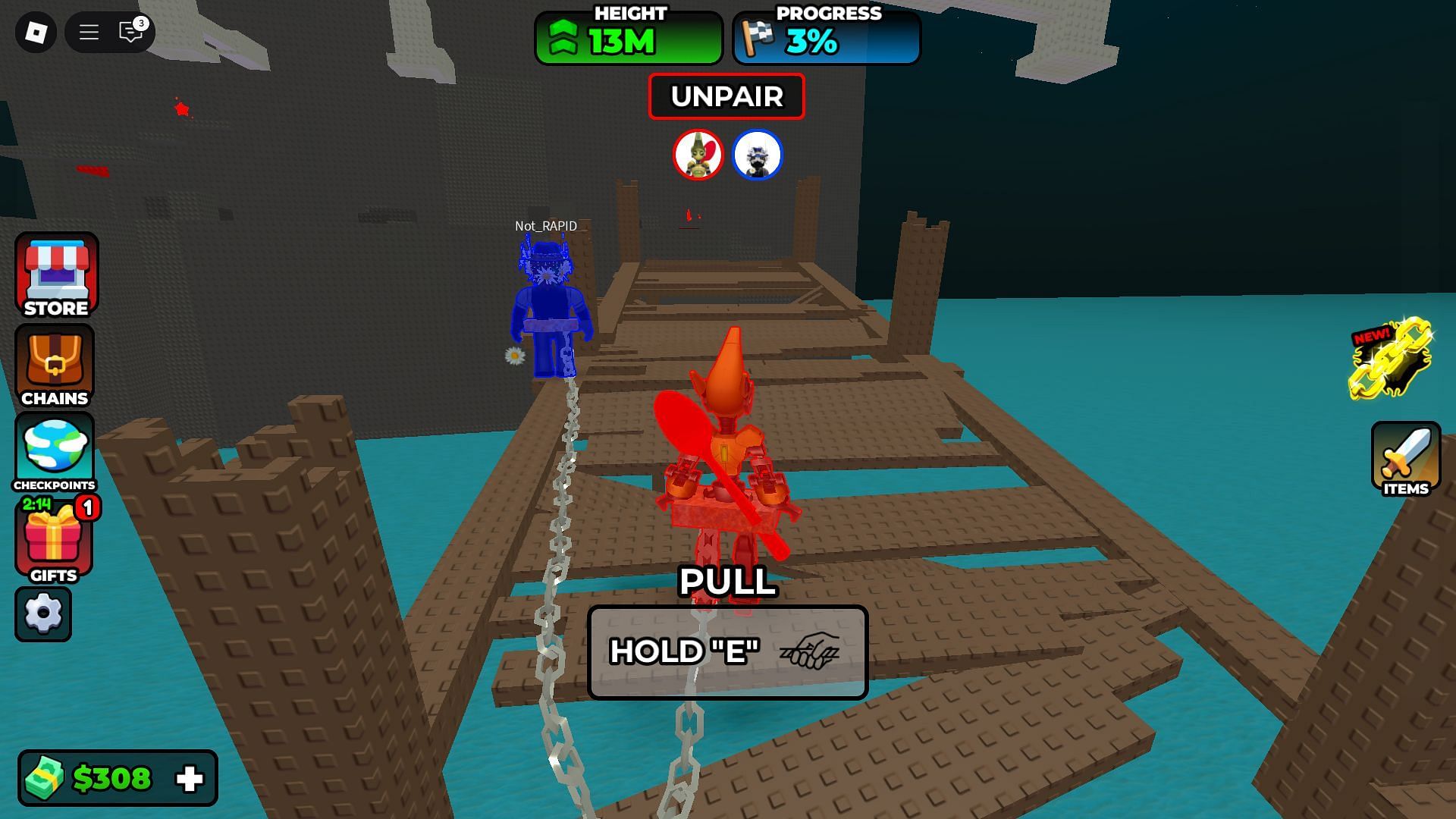 Reach the top of the moai to claim the Token (Image via Roblox)