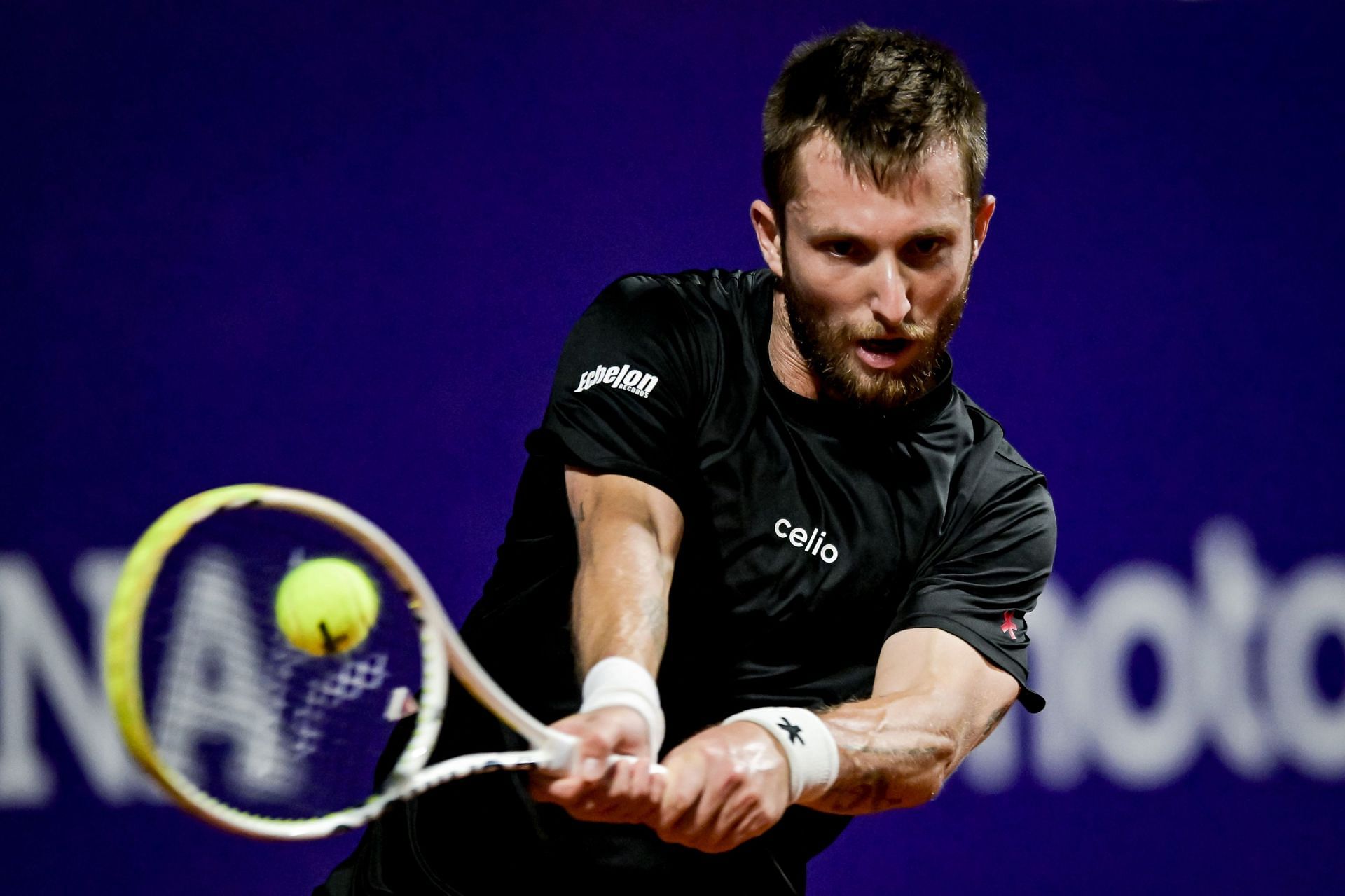 Corentin Moutet hits a backhand | Image Source: Getty