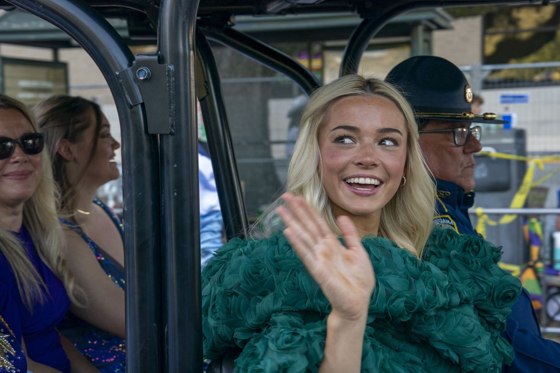 Olivia Dunne arrives at her parade float during the 2025 Krewe of Endymion Parade in New Orleans, Louisiana. (Photo by WireImage)