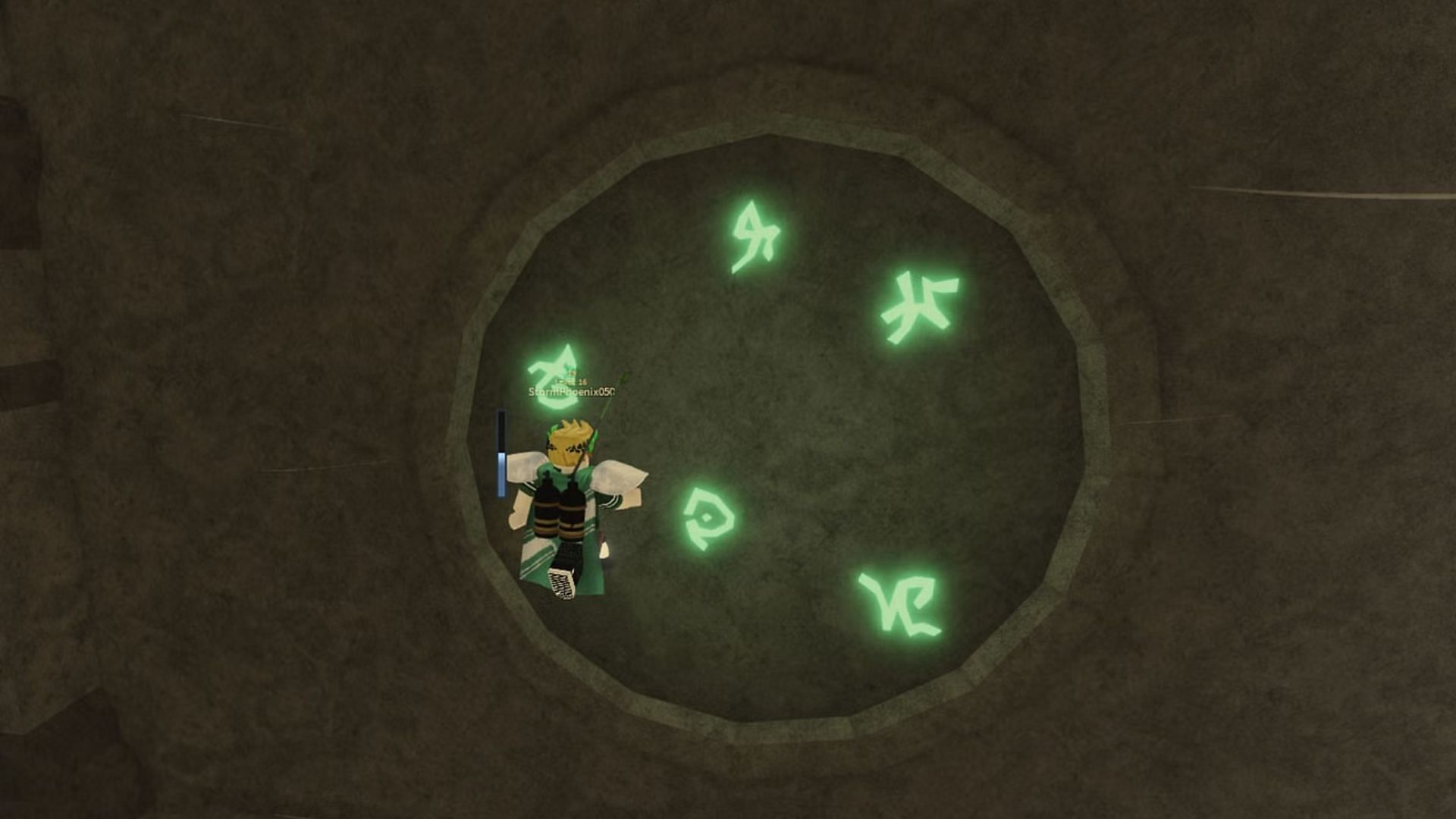 The symbols will start glowing when you press them in the right order (Image via Roblox)