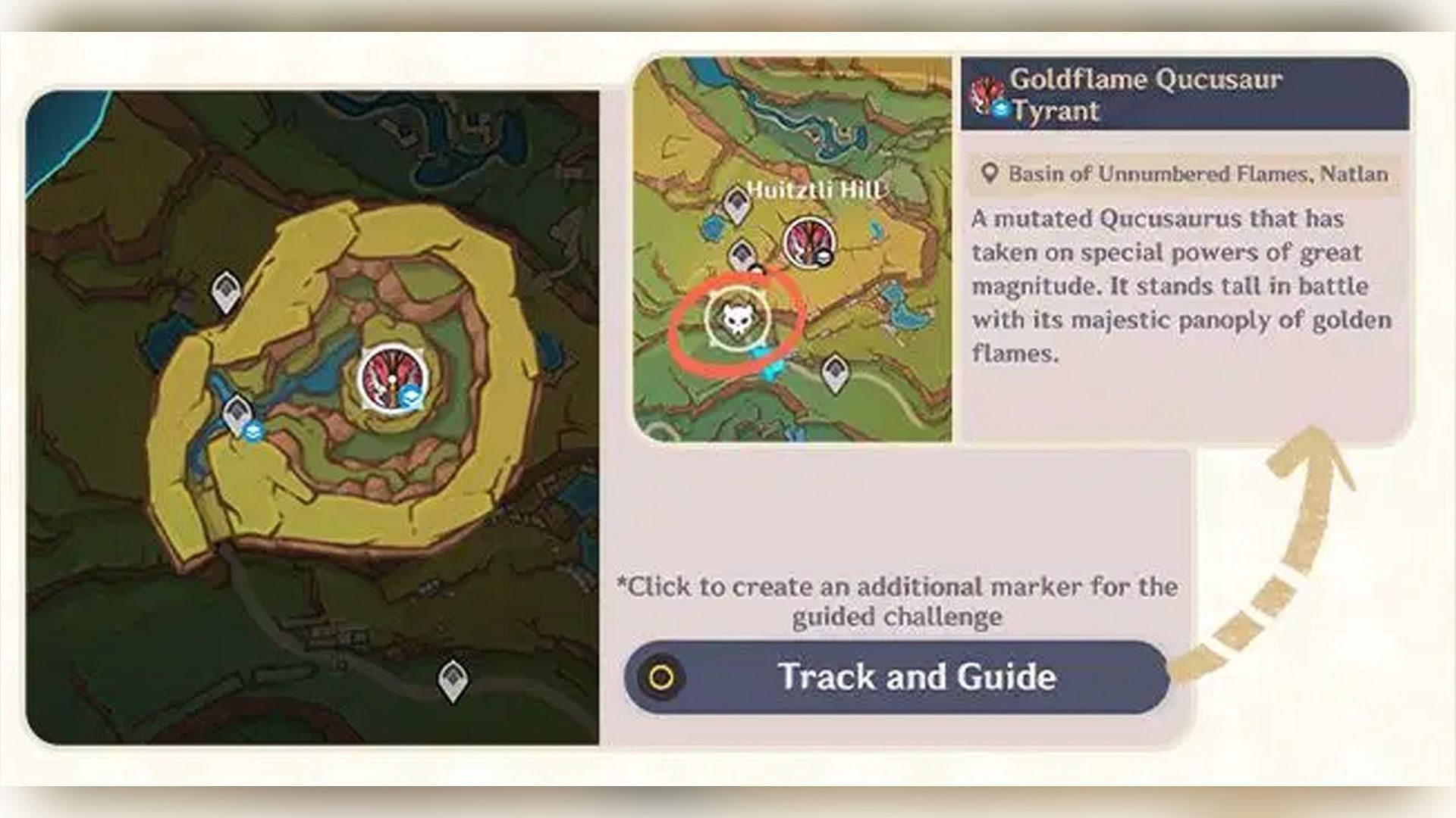 The &quot;Track and Guide&quot; feature will mark a path to the boss (Image via HoYoverse)