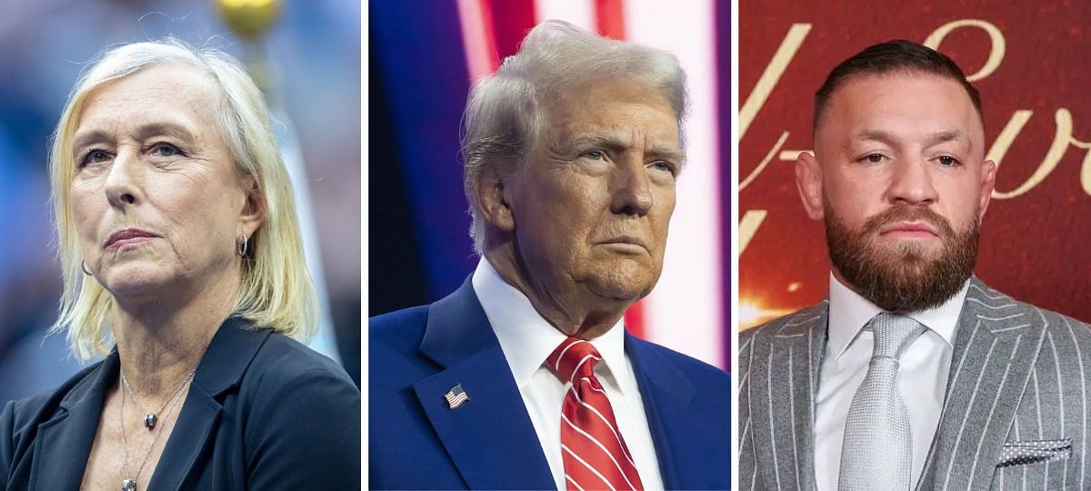 (Left to Right) Martina Navratilova, Donald Trump, Conor McGregor [Image source: Getty]