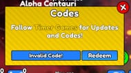 The "Invalid Code!" error in the game (Image via Roblox)