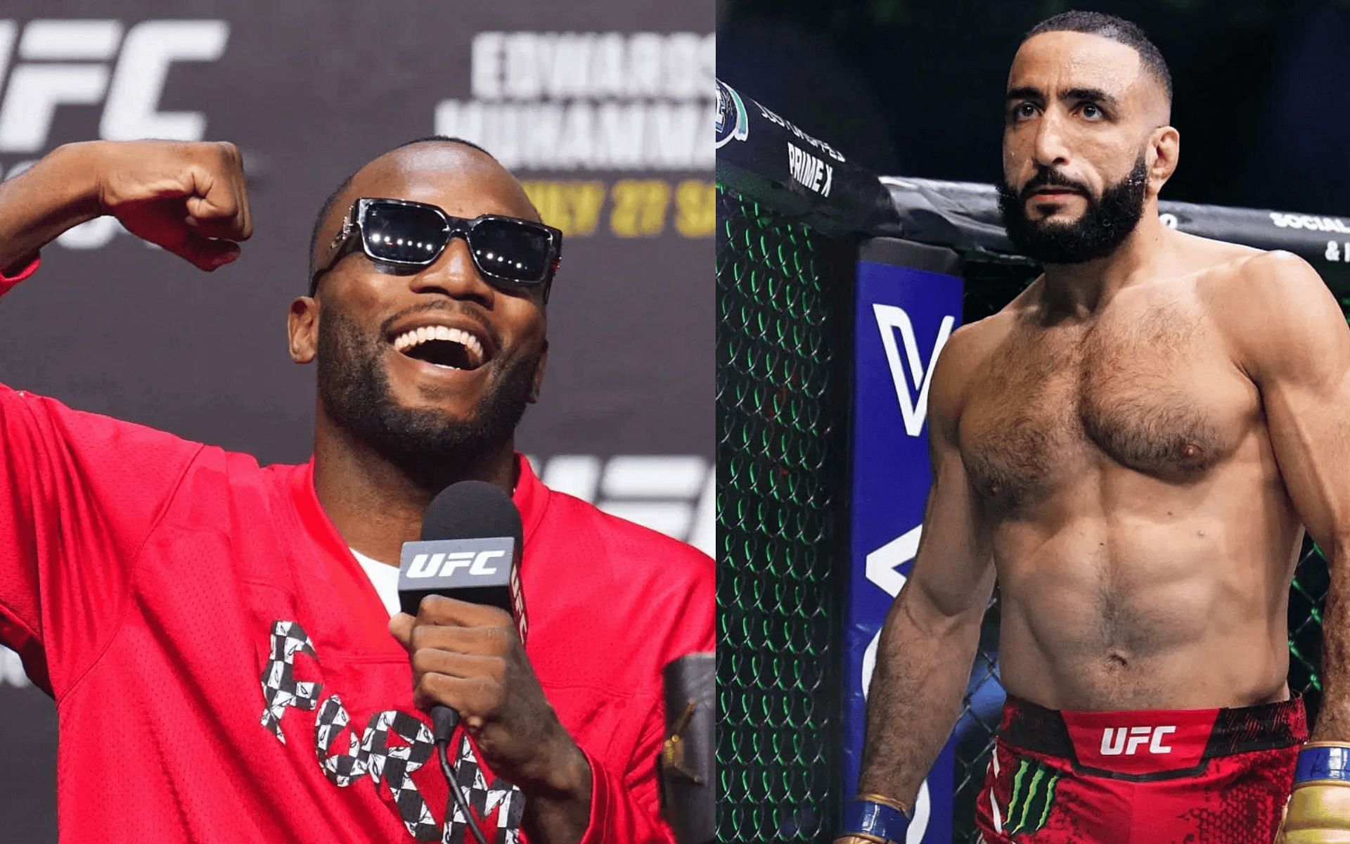 Leon Edwards (left) and Belal Muhammad (right) sends birthday to the same fan [Image via Getty]