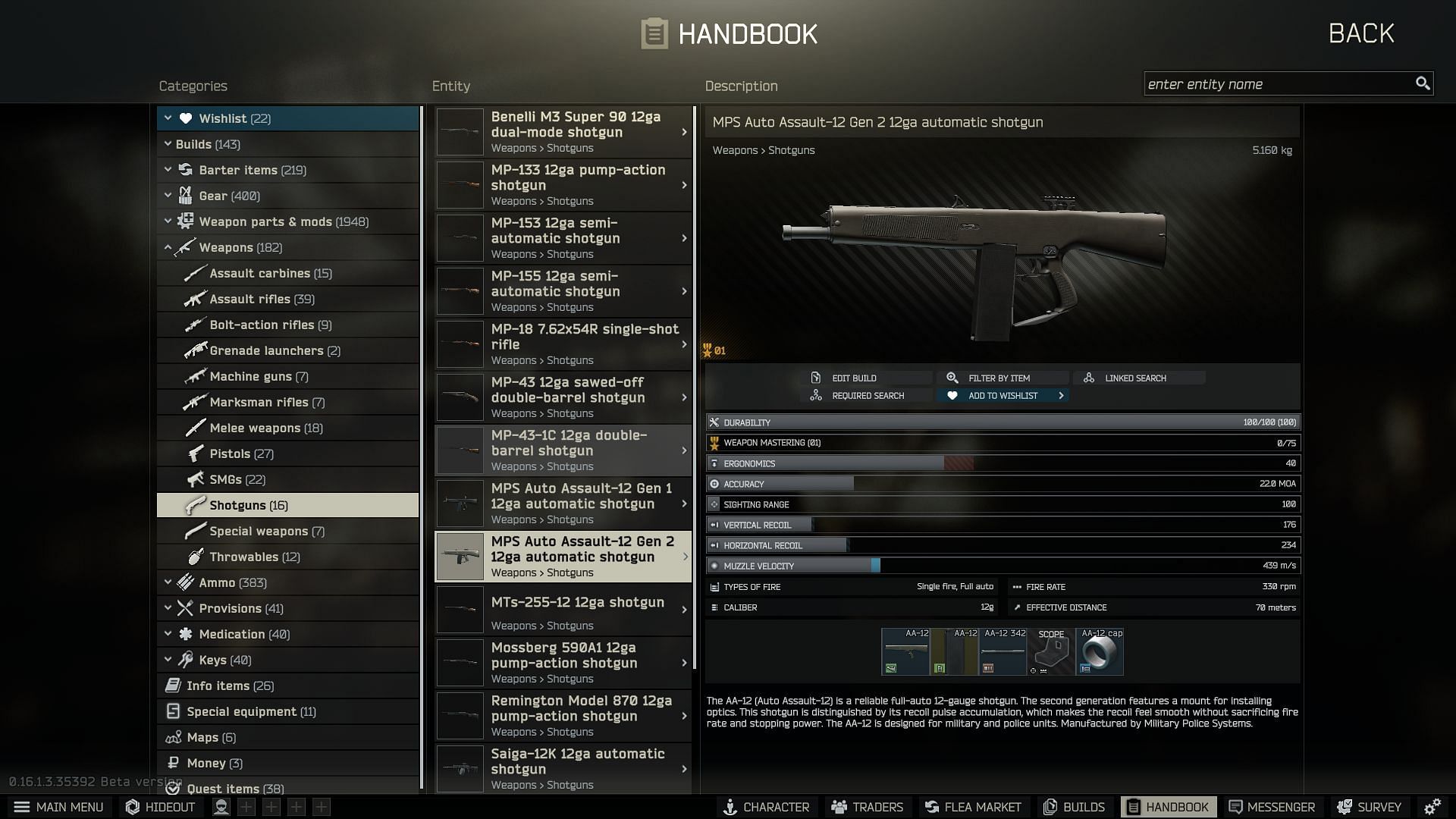 AA-12 Gen 2 in Escape from Tarkov (Image via Sportskeeda Gaming || Battllestate Games)