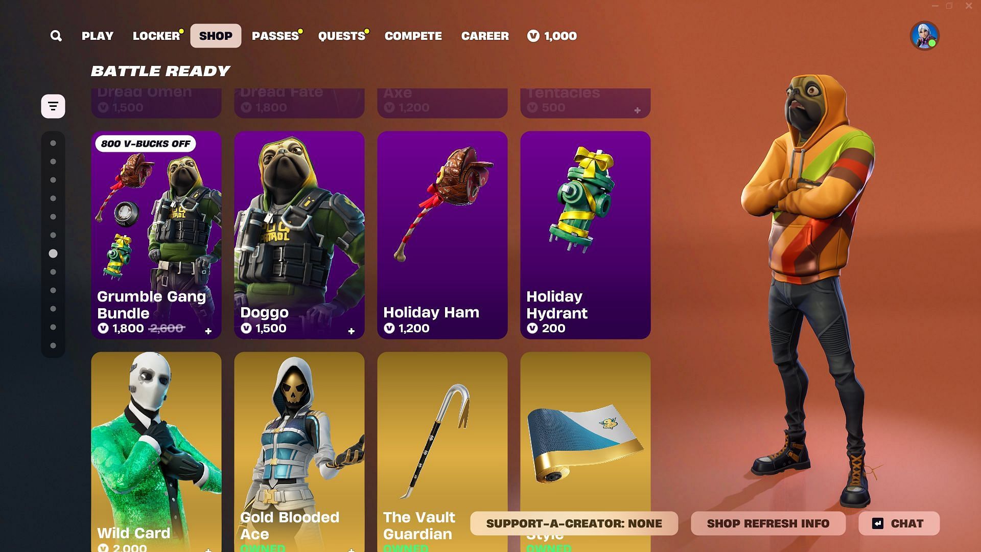 You can now purchase the Doggo skin in Fortnite (Image via Epic Games)