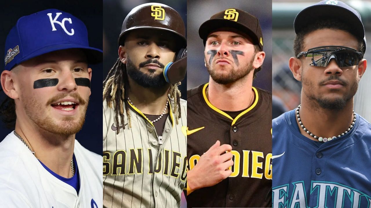 (Left to Right) Bobby Witt Jr., Fernando Tatis Jr., Jackson Merrill and Julio Rodriguez (Images from - Getty)