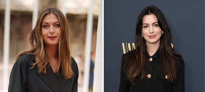 Maria Sharapova and Anne Hathaway turn up the glamor in striking winter looks at French Alps ski resort ahead of Moncler fashion show